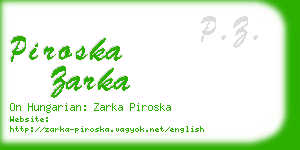 piroska zarka business card